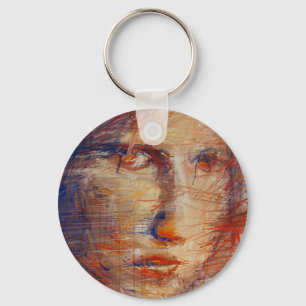 Abstract Face Key Ring
