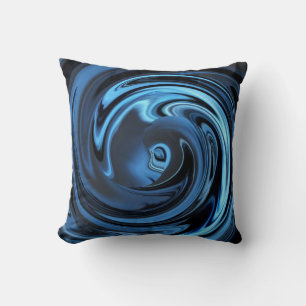 Abstract Face of Innocence in Blue Throw Pillow