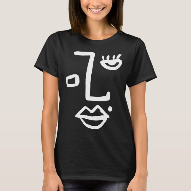 Abstract Face One Line Women Men Kids Boys Girls T T-Shirt (Front)