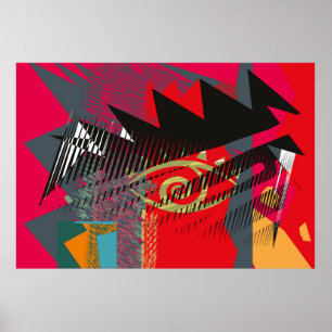 Abstract face painting, wall art, vintage design i poster
