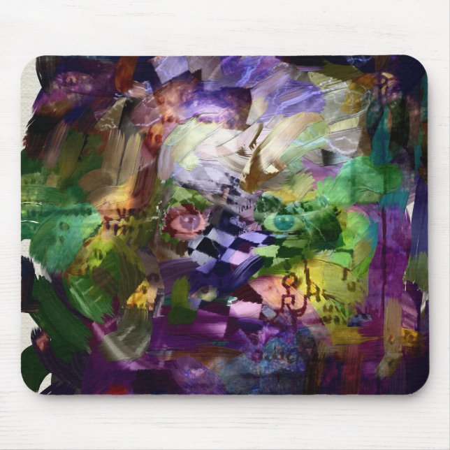 Abstract face with symbols mouse pad (Front)