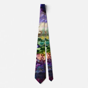 Abstract face with symbols tie