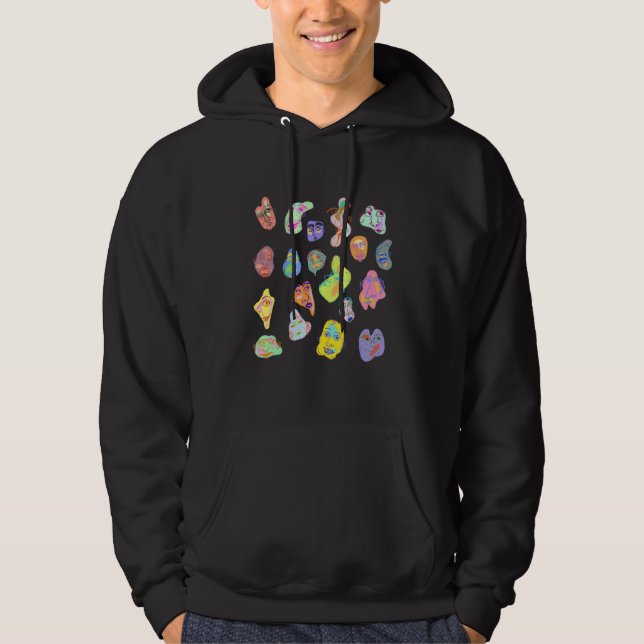 Abstract Faces  Artistic Faces Funky Hoodie (Front)