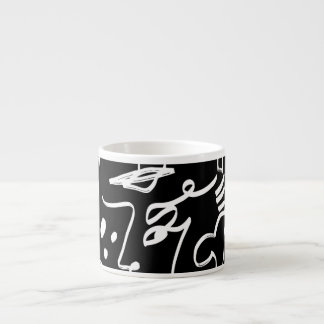 Abstract Faces Masks: Geometric Pattern Espresso Cup