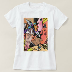Abstract Faces - Moods - Cubism Portrait Painting  T-Shirt