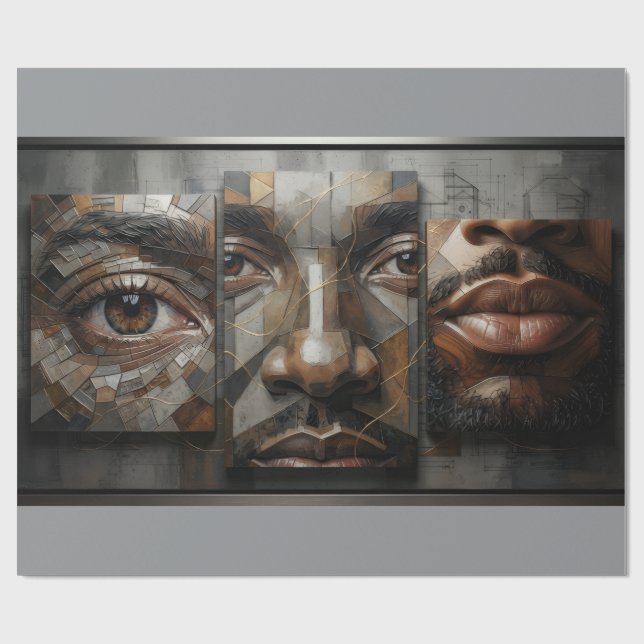 Abstract Facial Features Wrapping Paper (Flat)