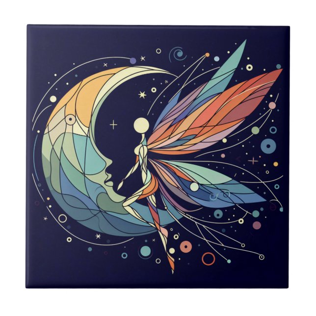 Abstract Fairy Art Ceramic Tile (Front)