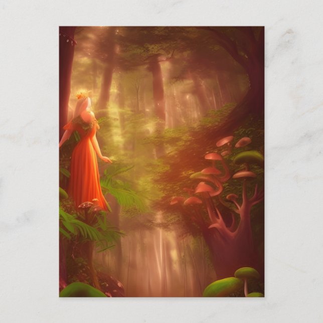 Abstract fairy in a magical forest Postcard (Front)