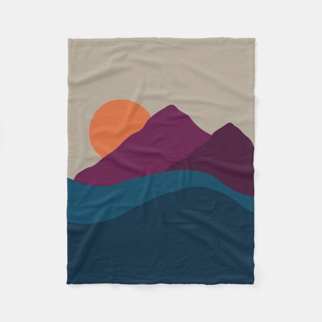 Abstract Fall Autumn Mountain Landscape Sunset   Fleece Blanket (Front)