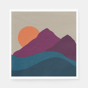 Abstract Fall Autumn Mountain Landscape Sunset Napkin