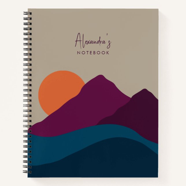 Abstract Fall Autumn Mountain Landscape Sunset   Notebook (Front)
