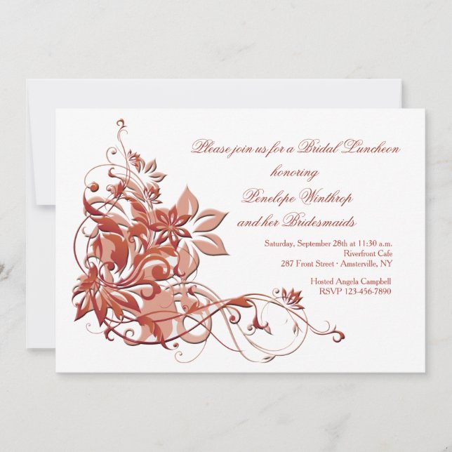 Abstract Fall Floral Invitation (Front)