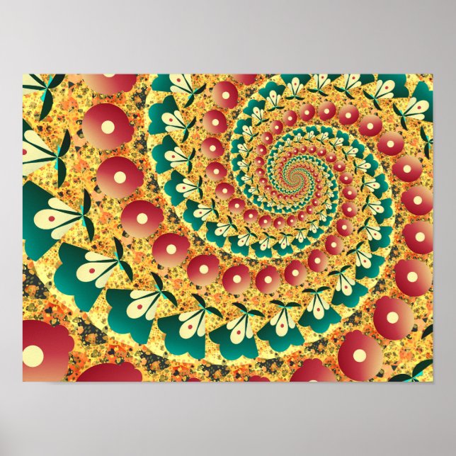 Abstract Fans Spiral Poster (Front)
