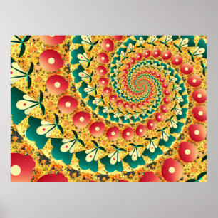 Abstract Fans Spiral Poster