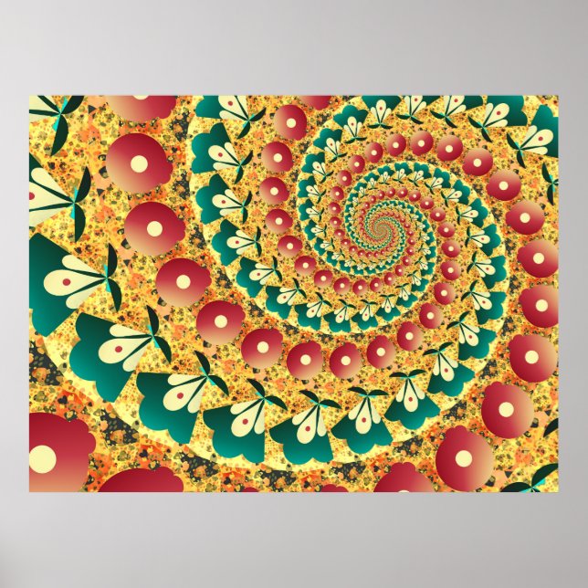 Abstract Fans Spiral Poster (Front)