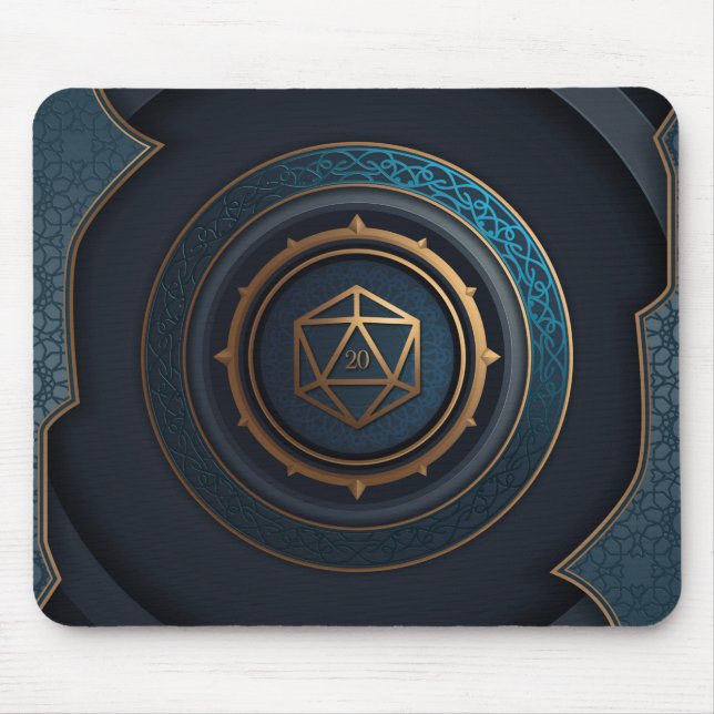 Abstract Fantasy D20 Dice Tabletop RPG Mouse Pad (Front)