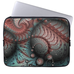 Abstract Fantasy Fractal Art Balls Brown Blue Laptop Sleeve