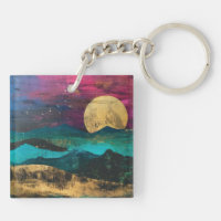 Abstract Fantasy Moonscape Two-sided Acrylic