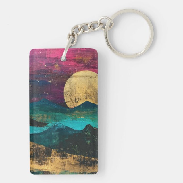 Abstract Fantasy Moonscape Two-sided Acrylic Key Ring (Back)