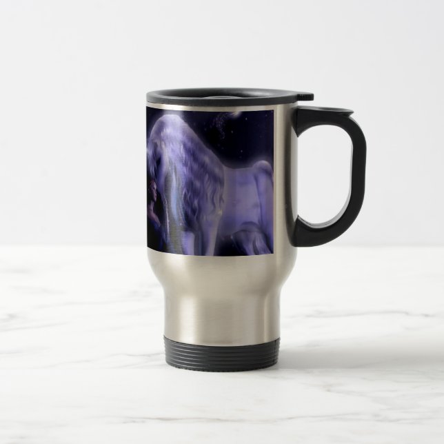 Abstract Fantasy Puple Fairy Unicorn Travel Mug (Right)