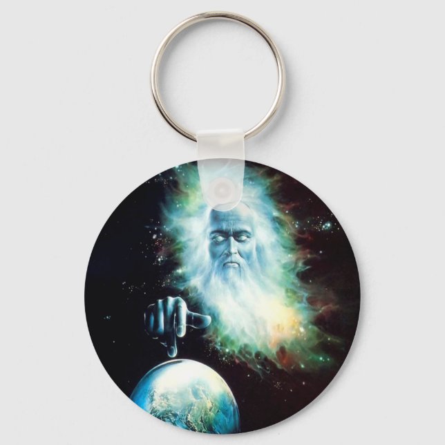 Abstract Fantasy Zeus Watches World Key Ring (Front)