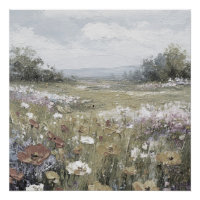 Abstract Farmhouse Landscape Neutral Art