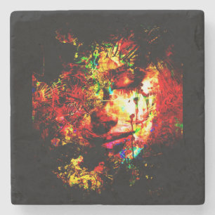 abstract fashion colourful stone marble coaster