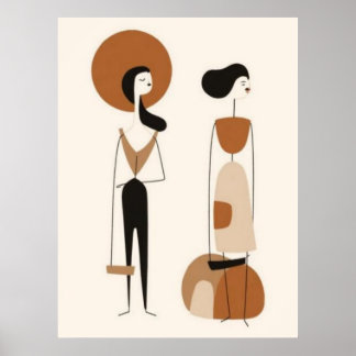 Abstract Fashion Figures Wall Art | Minimalist 