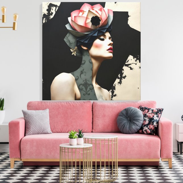 Abstract Fashion Portrait  Canvas Print (Insitu(LivingRoom))