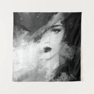 Abstract Fashion Woman Acrylic Painting Tapestry