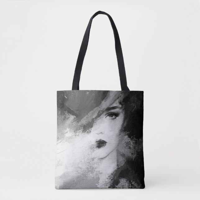 Abstract Fashion Woman Acrylic Painting Tote Bag (Front)