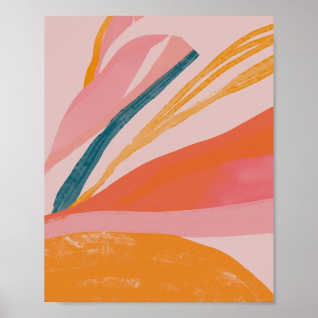 Abstract Fauna - Tangerine & Peach Tone Poster (Front)