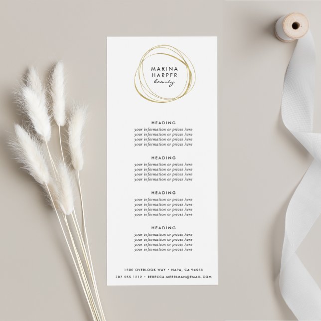 Abstract Faux Gold Logo | Pricing or Services Rack Card (Creator Uploaded)