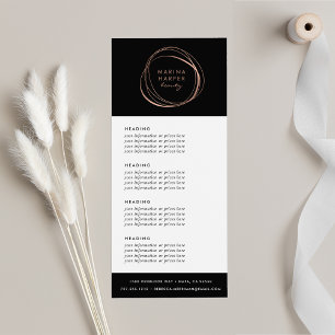 Abstract Faux Rose Gold   Pricing or Services Rack Card