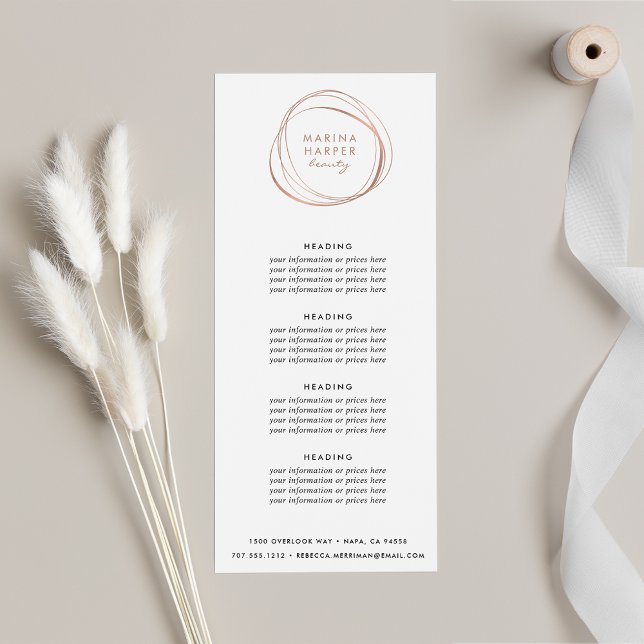 Abstract Faux Rose Gold | Pricing or Services Rack Card (Creator Uploaded)