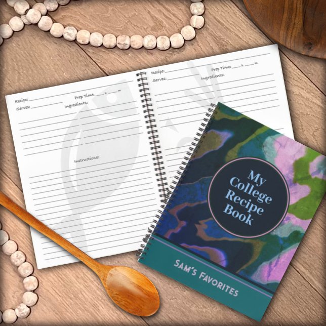 Abstract Favourite College Modern Green Recipe Notebook (Creator Uploaded)