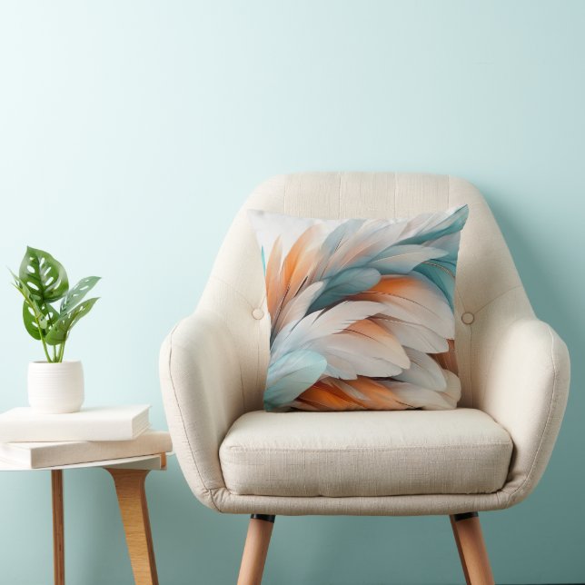 Abstract Feather Flow – Soft Elegance Cushion (Chair)