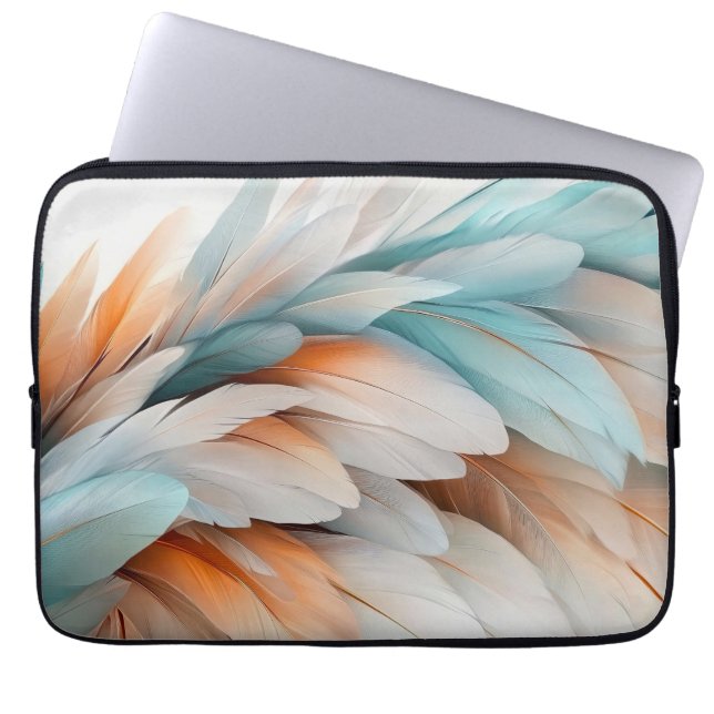 Abstract Feather Flow – Soft Elegance Laptop Sleeve (Front)
