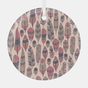 Abstract feathers: colourful vintage background. glass tree decoration