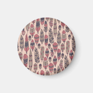 Abstract feathers: colourful vintage background. magnet