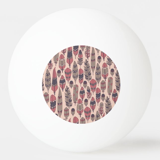 Abstract feathers: colourful vintage background. ping pong ball (Front)