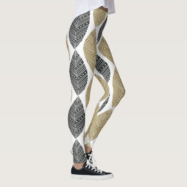 Abstract Feathers Pattern leggings (Right)