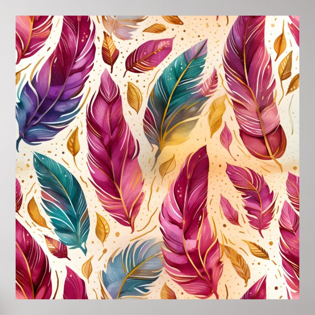 Abstract feathers pattern  poster (Front)