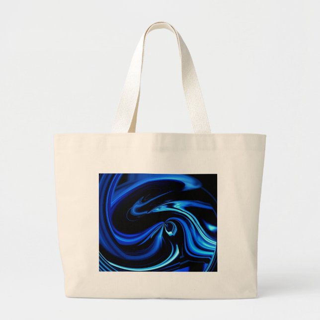 Abstract Feeding The Blue Whale Large Tote Bag (Front)