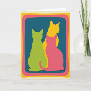 Abstract Feline Birthday Card