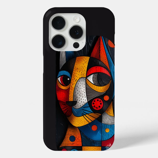 Abstract Feline Masterpiece - Colourful Cat Art  Case-Mate iPhone Case (Back)