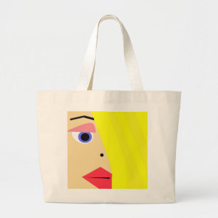 Abstract Female Cartoon Face Tote