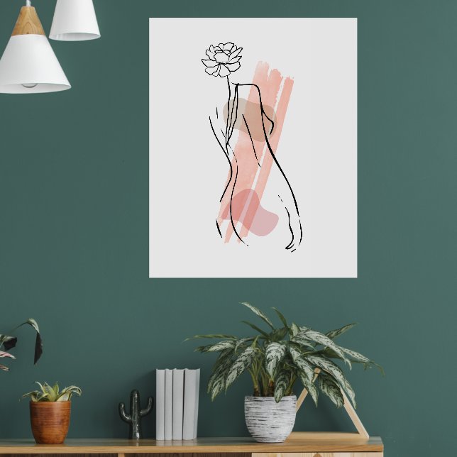 Abstract Female Figure Line Art Boho Wall Art Post (Living Room 1)