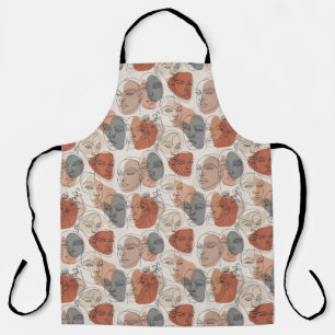 Abstract Feminine Face Pattern Apron
