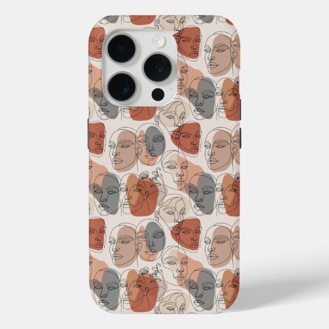 Abstract Feminine Face Pattern Case-Mate iPhone Case (Back)